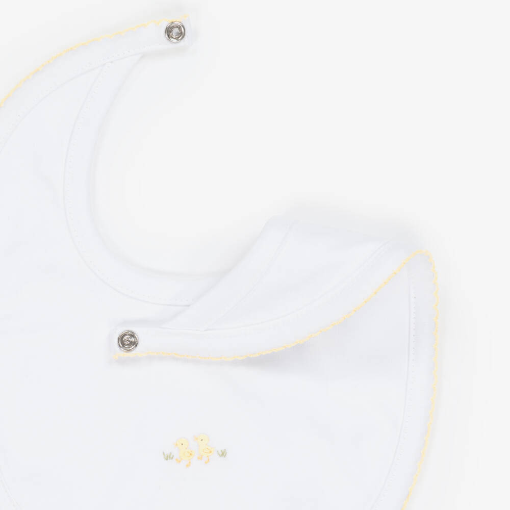 Kissy Kissy-Слюнявчик из белого хлопка Пима с утёнком для малышей | Childrensalon Outlet