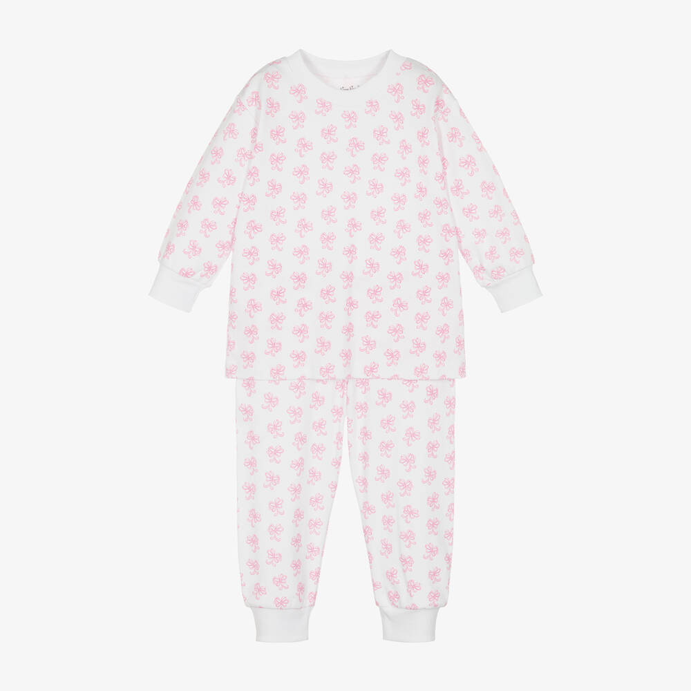Kissy Kissy-White Pima Cotton Bows All Around Pyjamas | Childrensalon Outlet