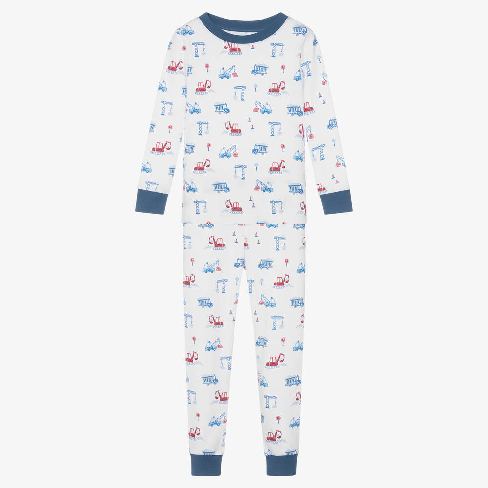 Kissy Kissy - Pyjama blanc en Pima chantier | Childrensalon