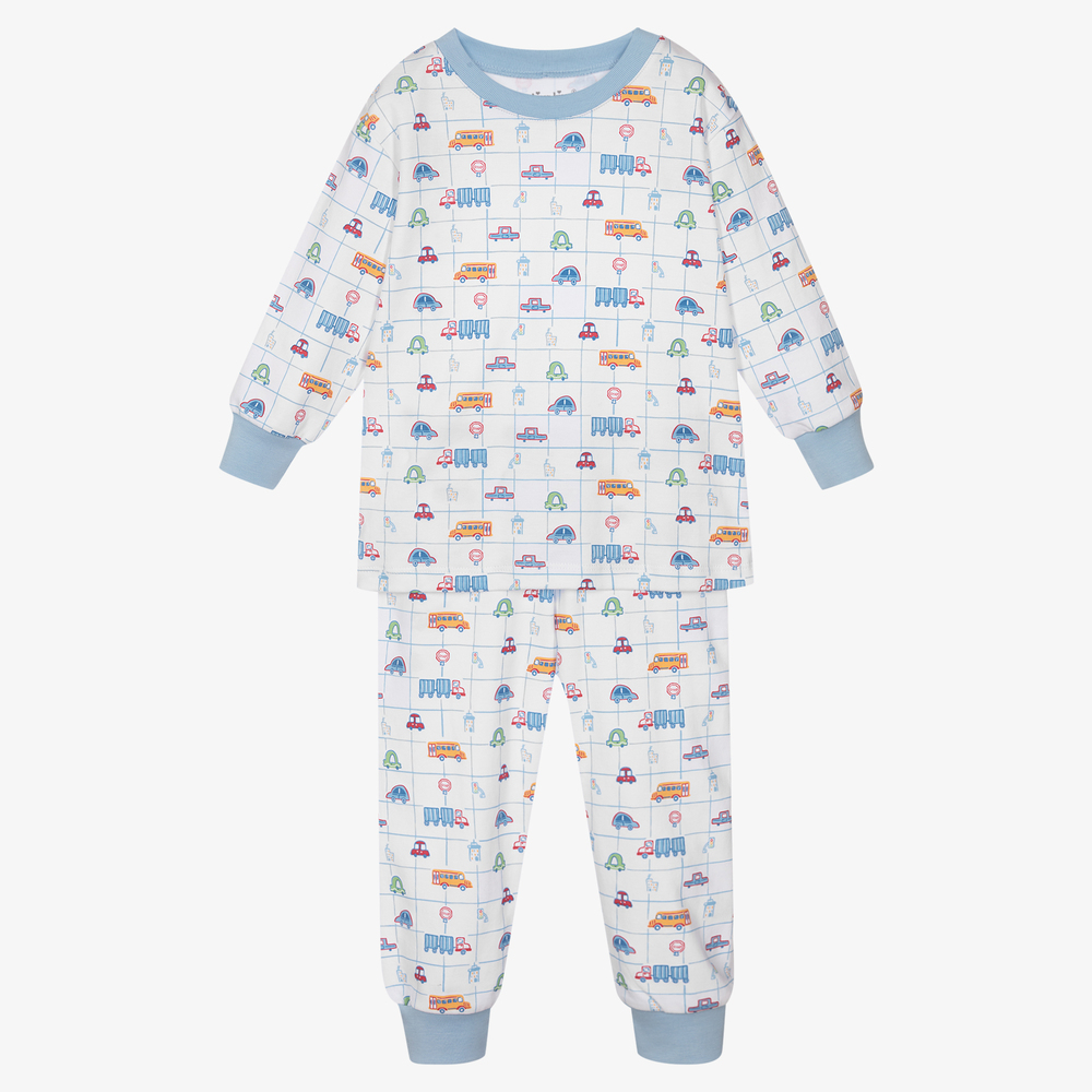 Kissy Kissy - White Pima Cotton City Pyjamas | Childrensalon