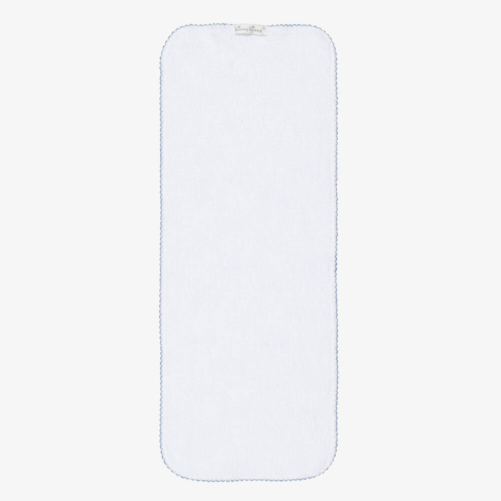 Kissy Kissy-White Pima Cotton Construstion Diggers Burp Cloth (47cm) | Childrensalon Outlet