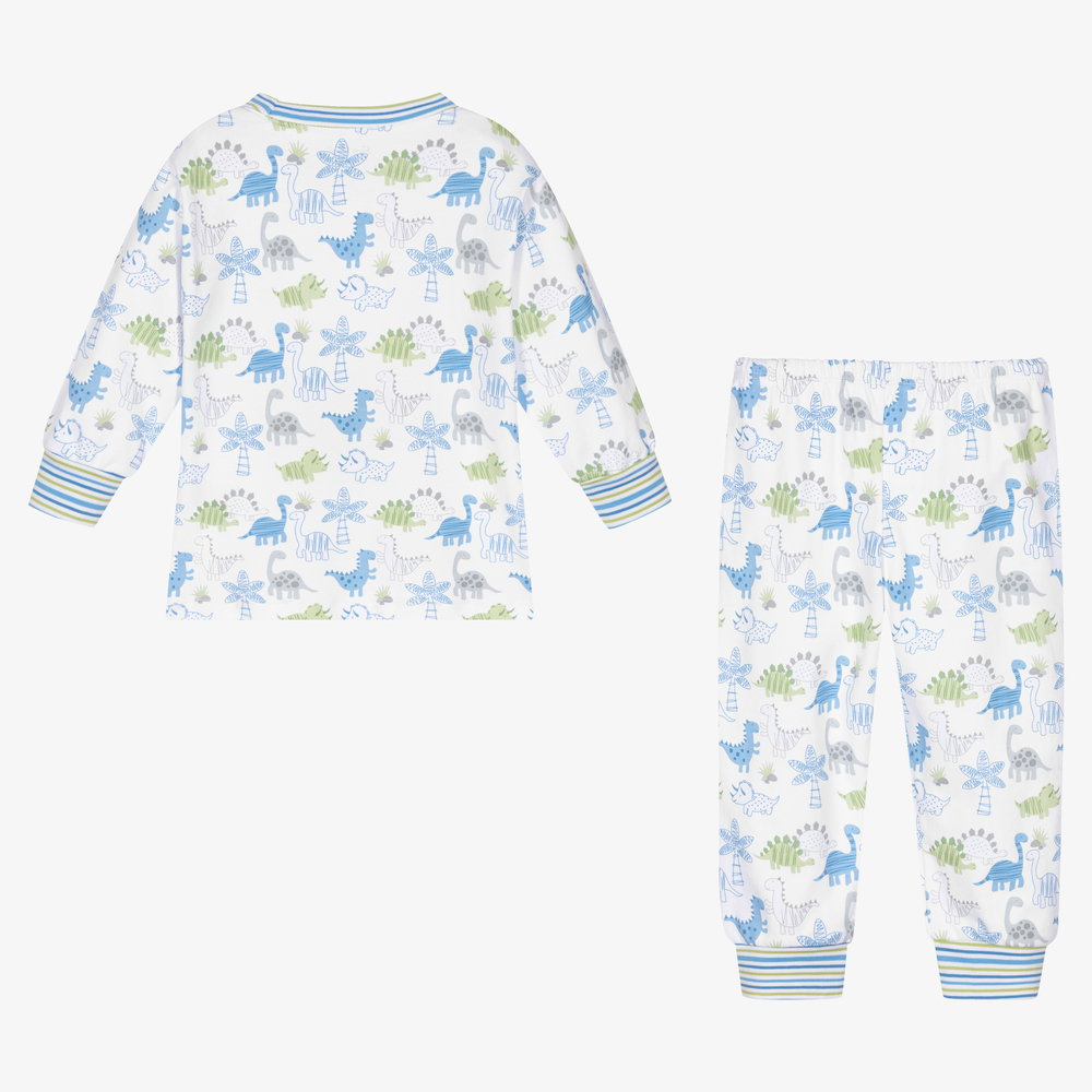 Kissy Kissy-White Pima Cotton Dino Pyjamas | Childrensalon Outlet