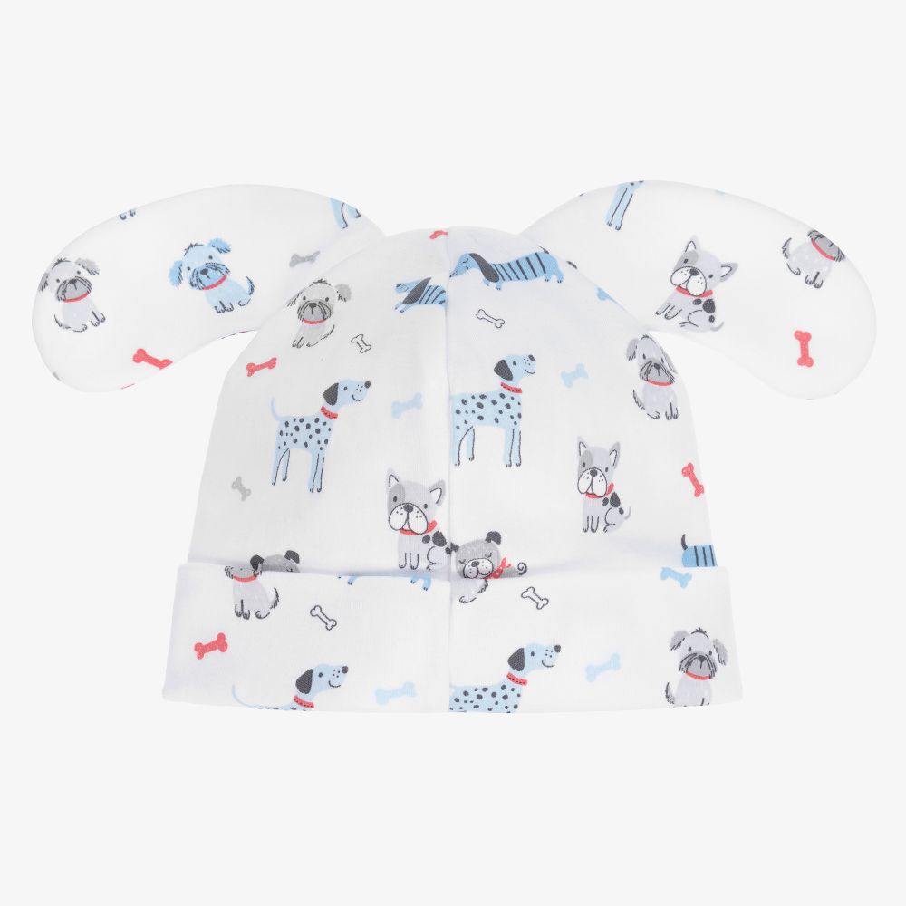 Kissy Kissy-Белая шапочка из хлопка пима с собаками | Childrensalon Outlet