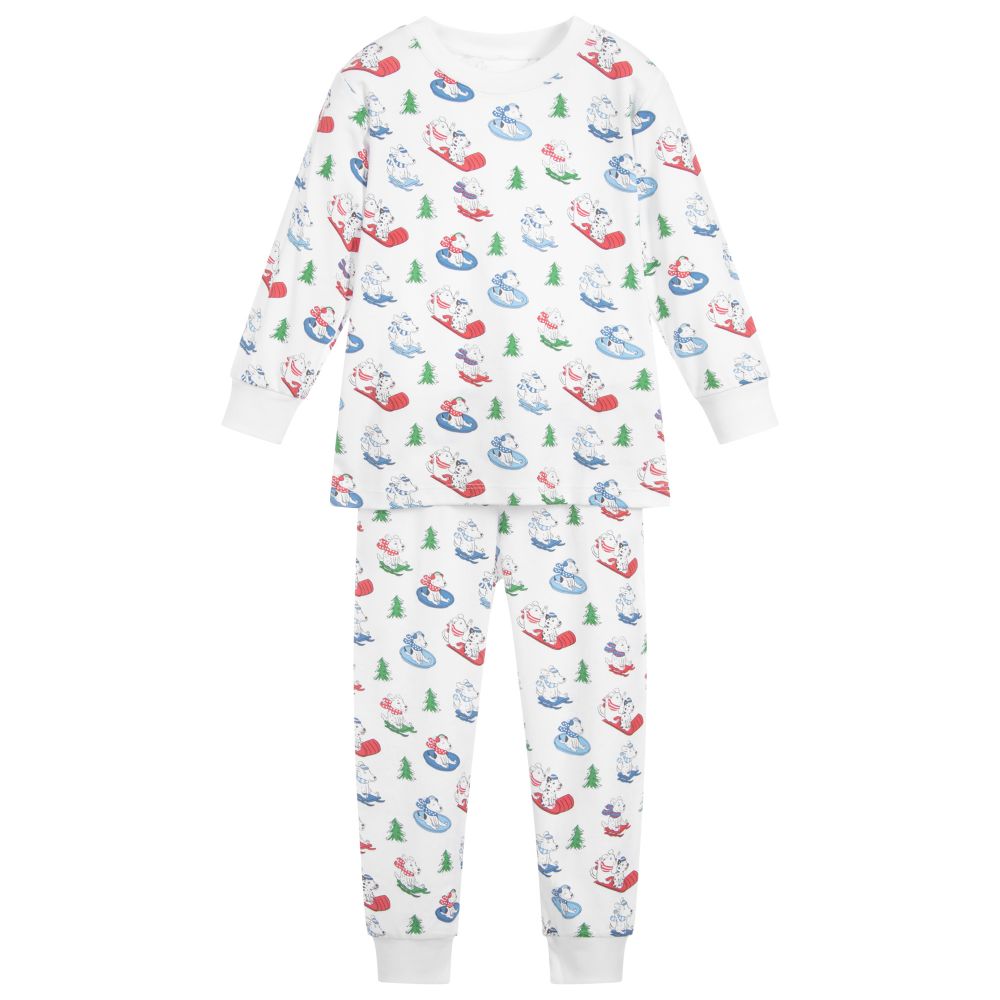 Kissy Kissy-White Pima Cotton Dog Pyjamas | Childrensalon Outlet