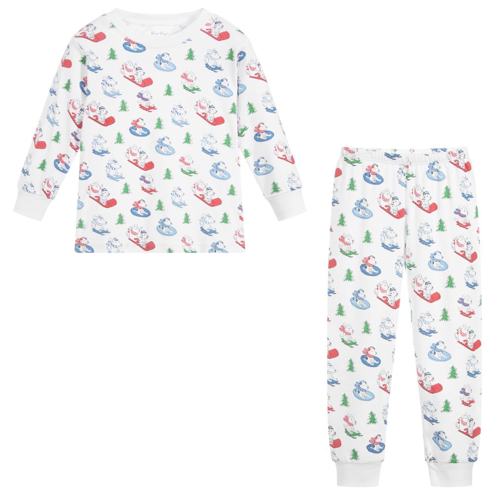 Kissy Kissy-White Pima Cotton Dog Pyjamas | Childrensalon Outlet