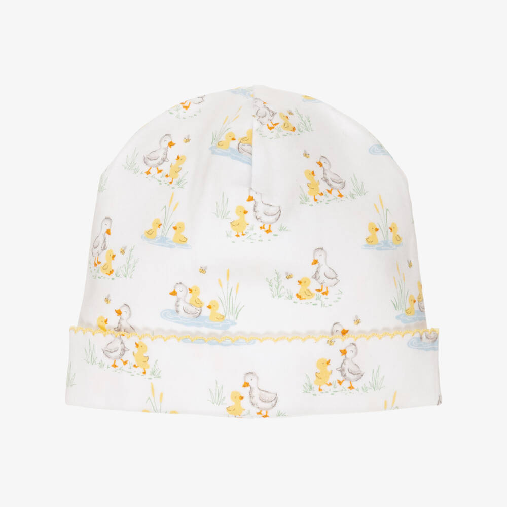 Kissy Kissy-White Pima Cotton Duck Pond Paddles Baby Hat | Childrensalon Outlet