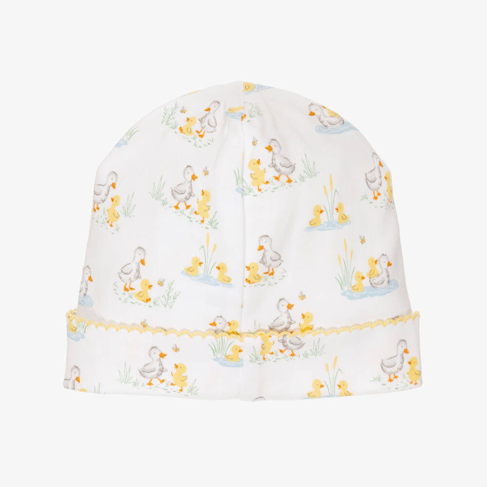 Kissy Kissy-White Pima Cotton Duck Pond Paddles Baby Hat | Childrensalon Outlet