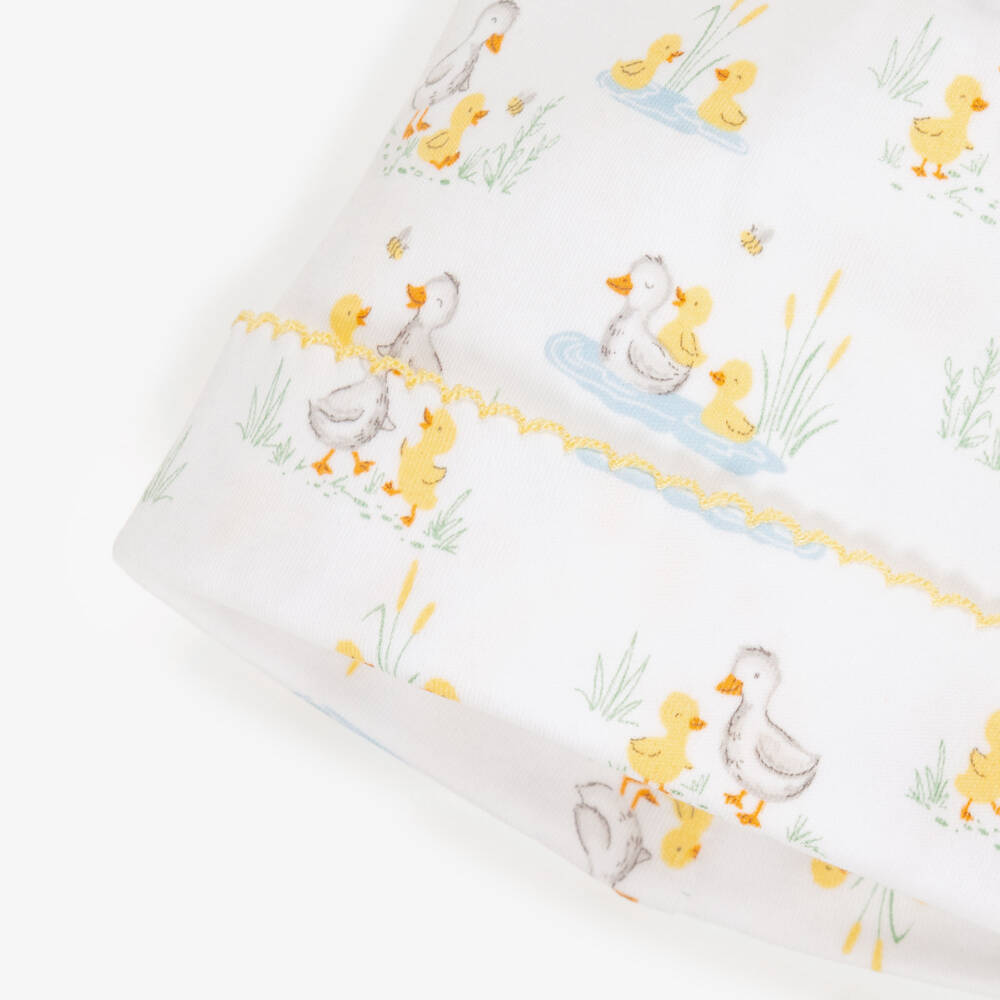 Kissy Kissy-White Pima Cotton Duck Pond Paddles Baby Hat | Childrensalon Outlet