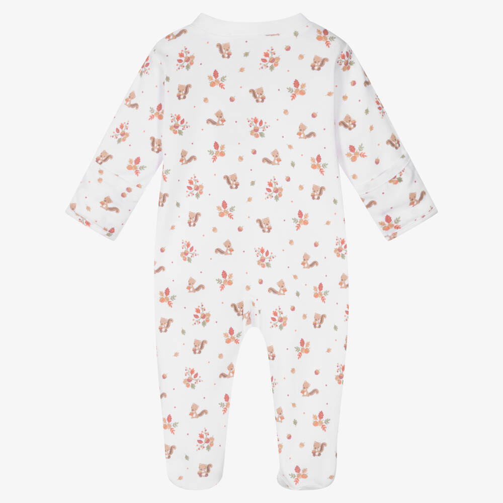 Kissy Kissy-Белый комбинезон из хлопка пима с осенним принтом | Childrensalon Outlet