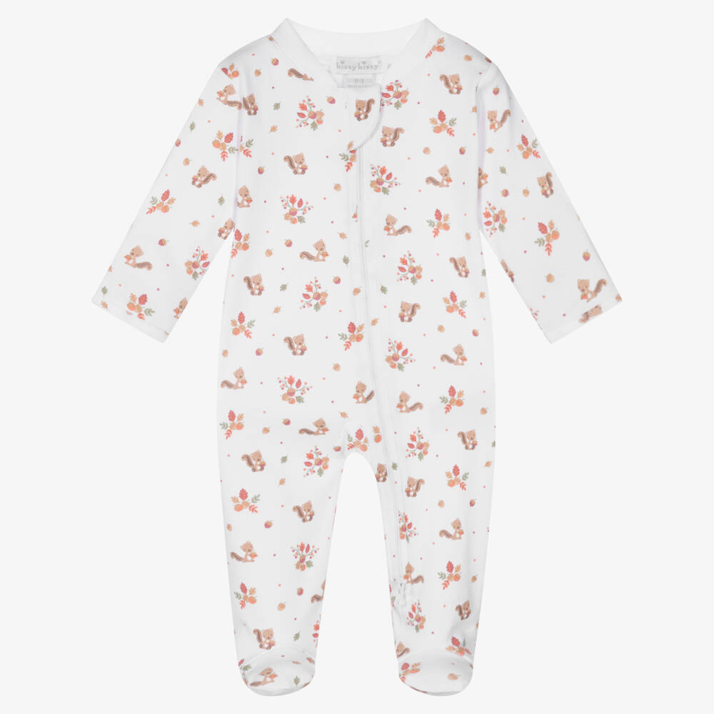 Kissy Kissy - Grenouillère Pima blanc Fall Fever | Childrensalon