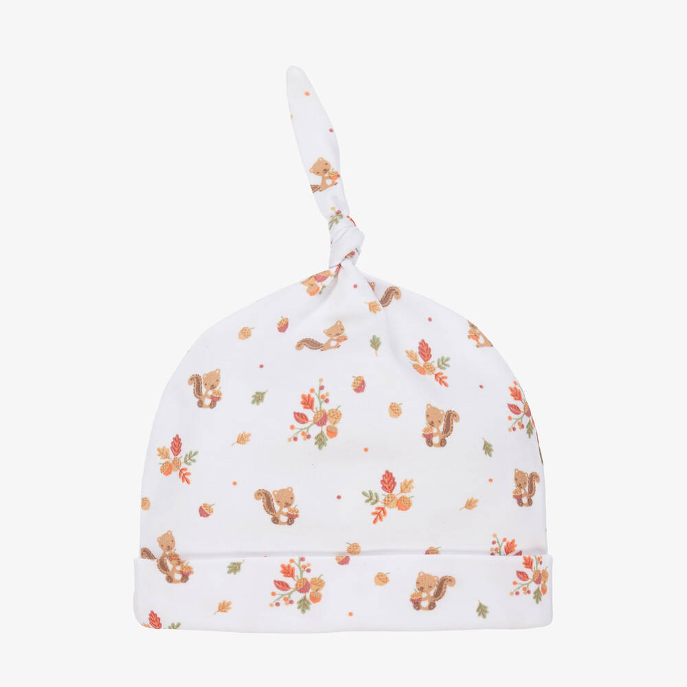 Kissy Kissy-White Pima Cotton Fall Fever Hat  | Childrensalon Outlet