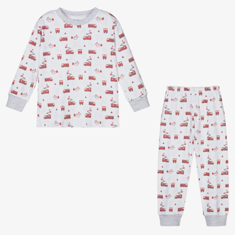 Kissy Kissy-White Pima Cotton Fire Pyjamas | Childrensalon Outlet