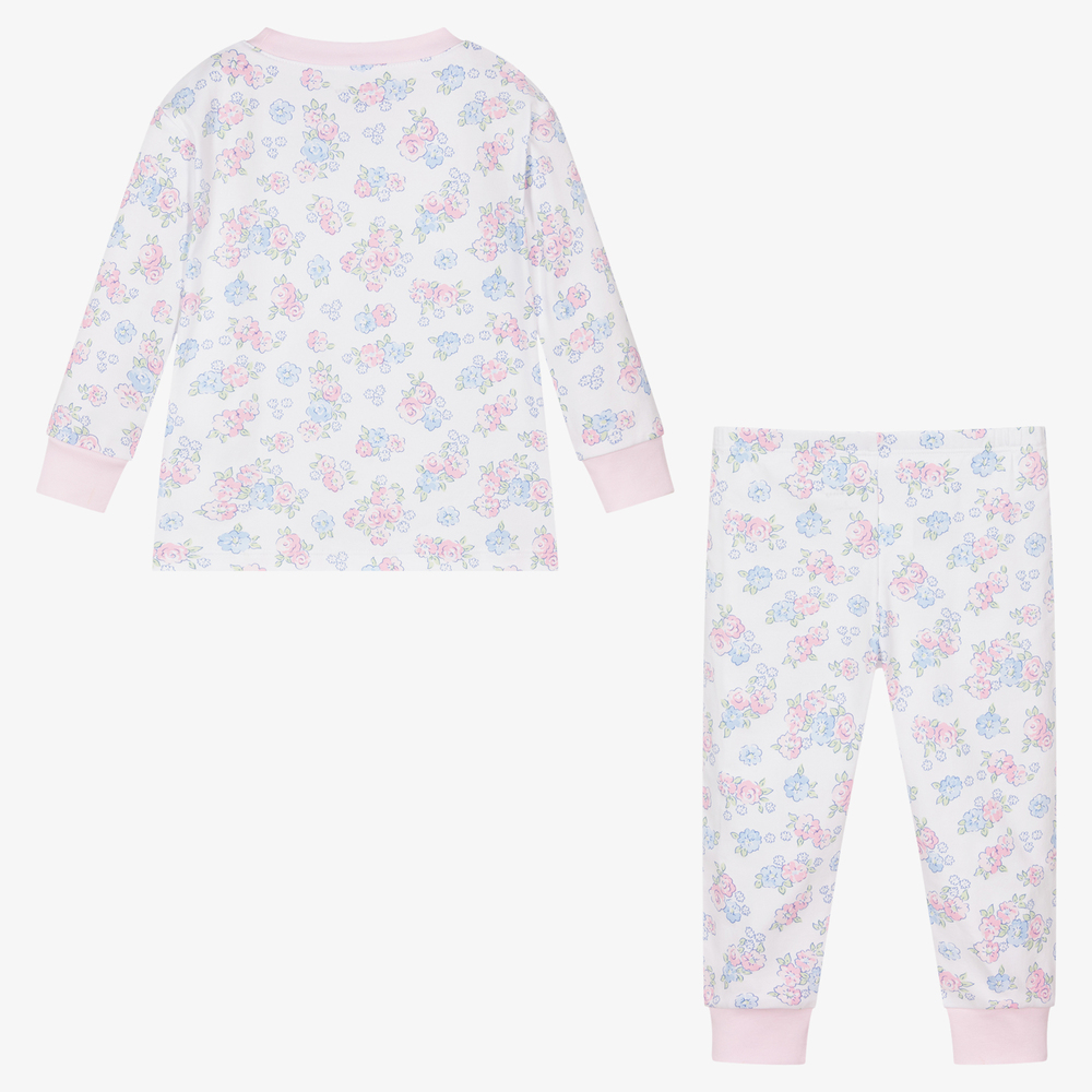 Kissy Kissy-بيجاما قطن بيما لون أبيض بطبعة ورود للبنات | Childrensalon Outlet