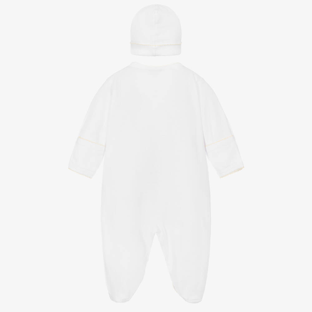 Kissy Kissy-White Pima Cotton Giraffe Babysuit Set | Childrensalon Outlet