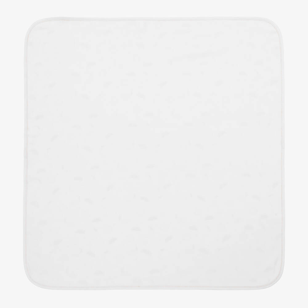 Kissy Kissy-بطانية قطن بيما لون أبيض للأطفال (73 سم) | Childrensalon Outlet