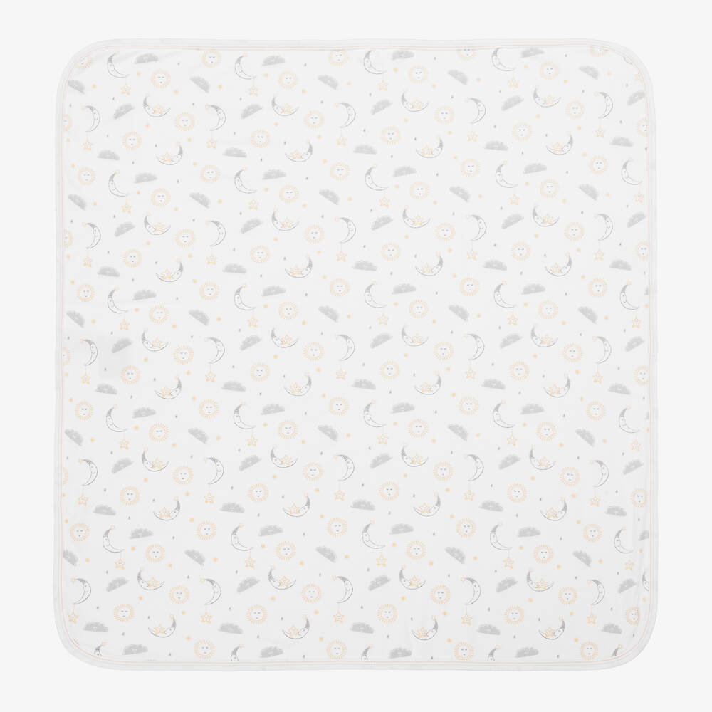 Kissy Kissy-بطانية قطن بيما لون أبيض للأطفال (73 سم) | Childrensalon Outlet