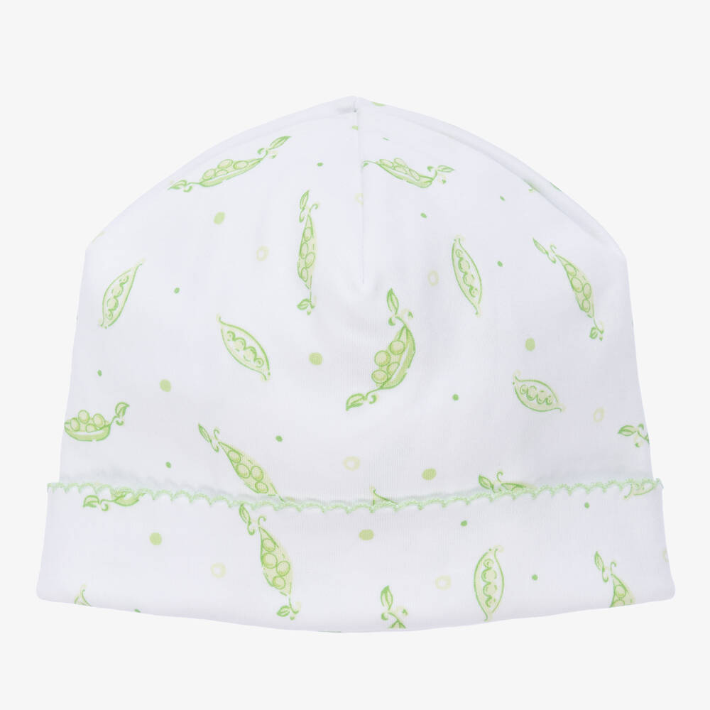 Kissy Kissy - Bonnet blanc en Pima à petits pois | Childrensalon