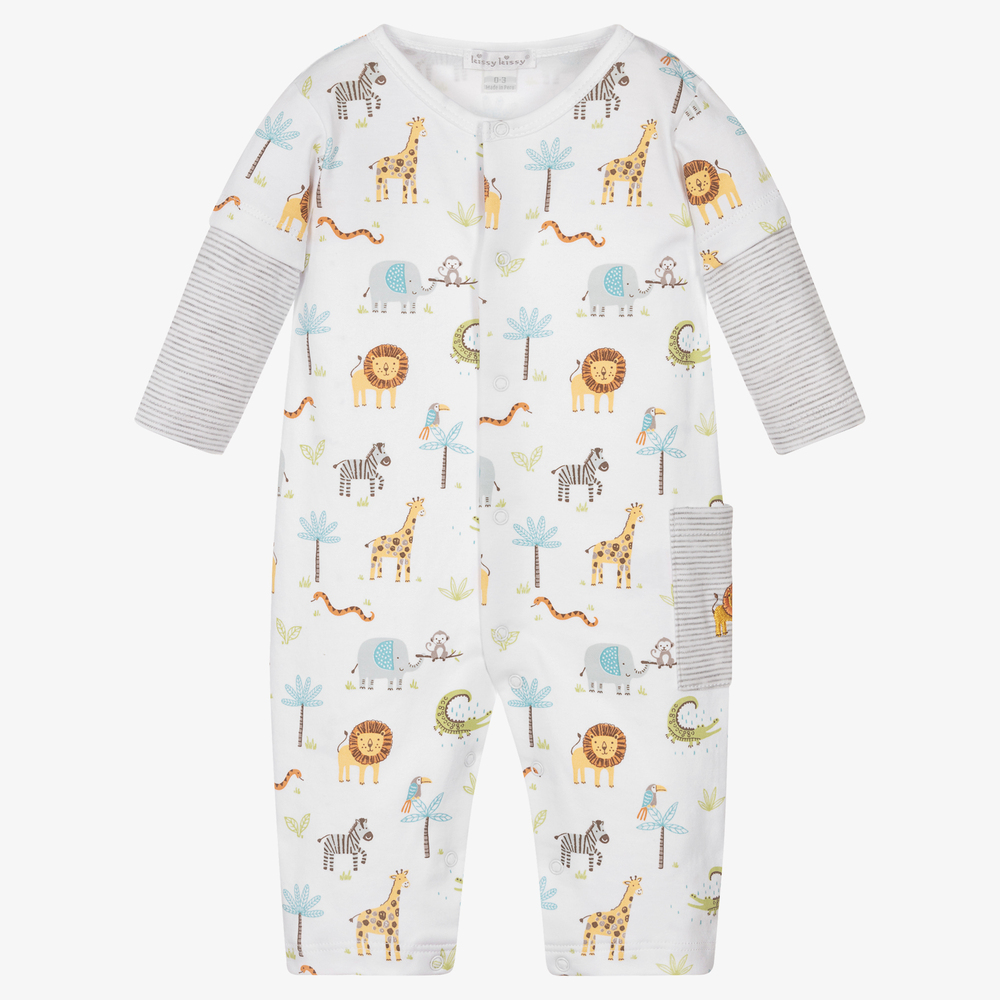 Kissy Kissy - Combinaison coton Pima blanc Joy | Childrensalon