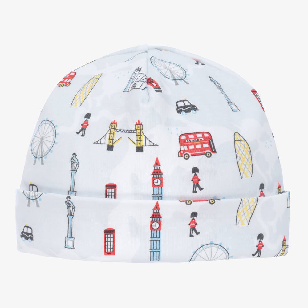 Kissy Kissy - White Pima Cotton London Hat | Childrensalon