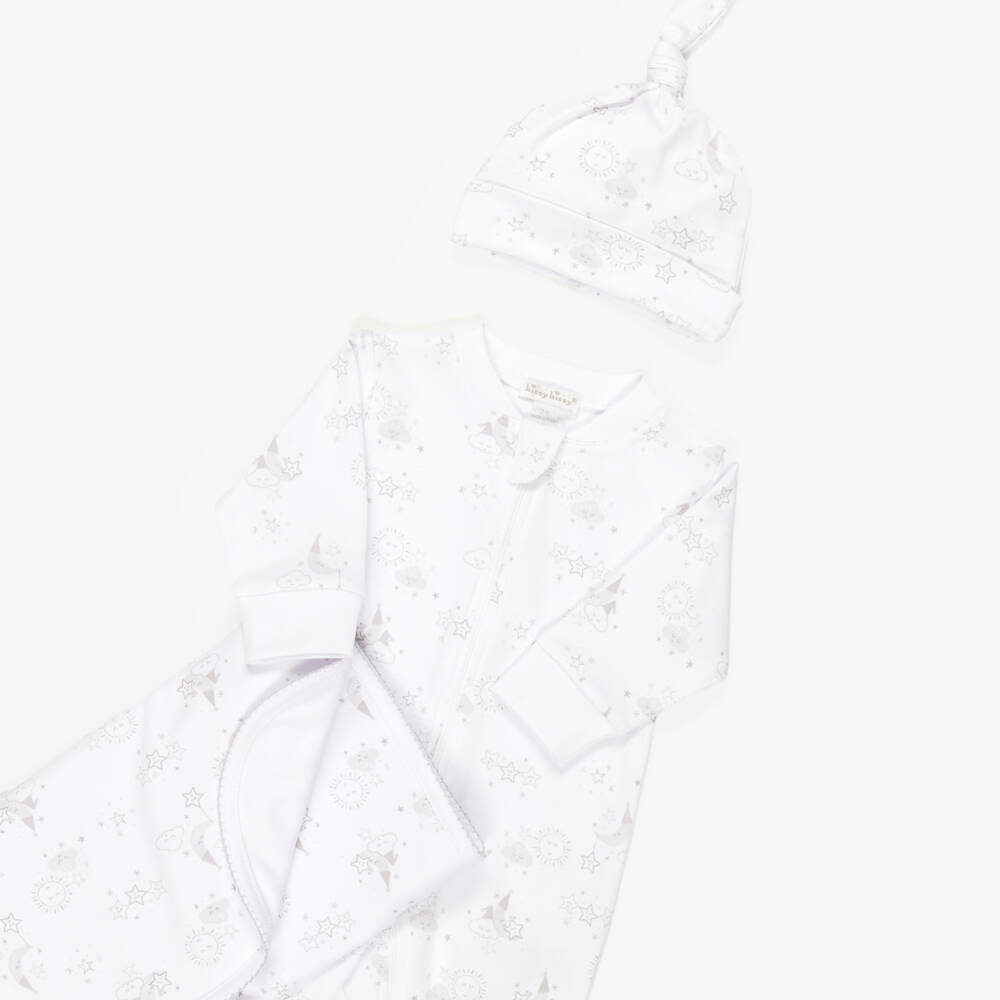 Kissy Kissy-White Pima Cotton Nightfall Babysuit Set | Childrensalon Outlet