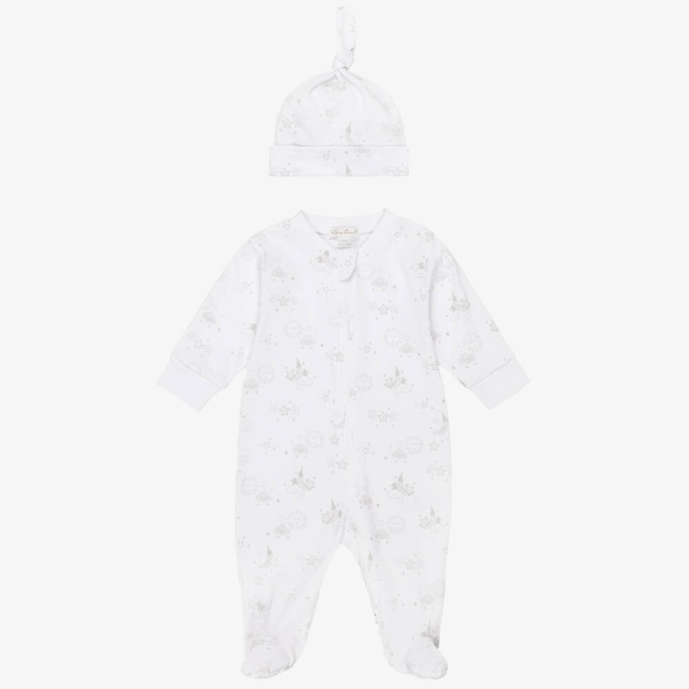 Kissy Kissy-White Pima Cotton Nightfall Babysuit Set | Childrensalon Outlet