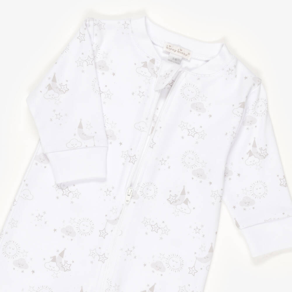 Kissy Kissy-White Pima Cotton Nightfall Babysuit Set | Childrensalon Outlet