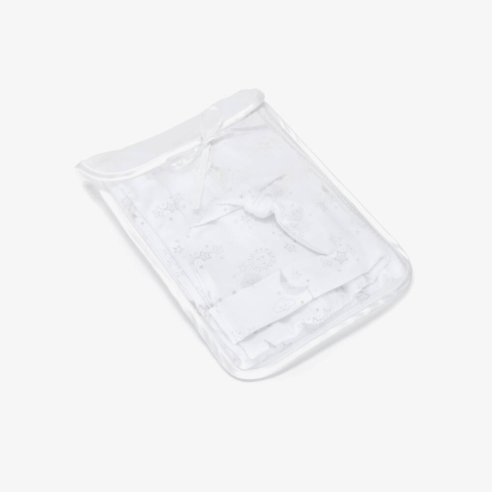 Kissy Kissy-White Pima Cotton Nightfall Babysuit Set | Childrensalon Outlet