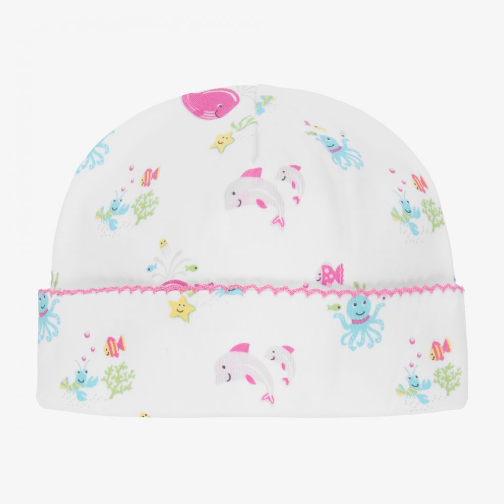 Kissy Kissy-White Pima Cotton Ocean Hat | Childrensalon Outlet