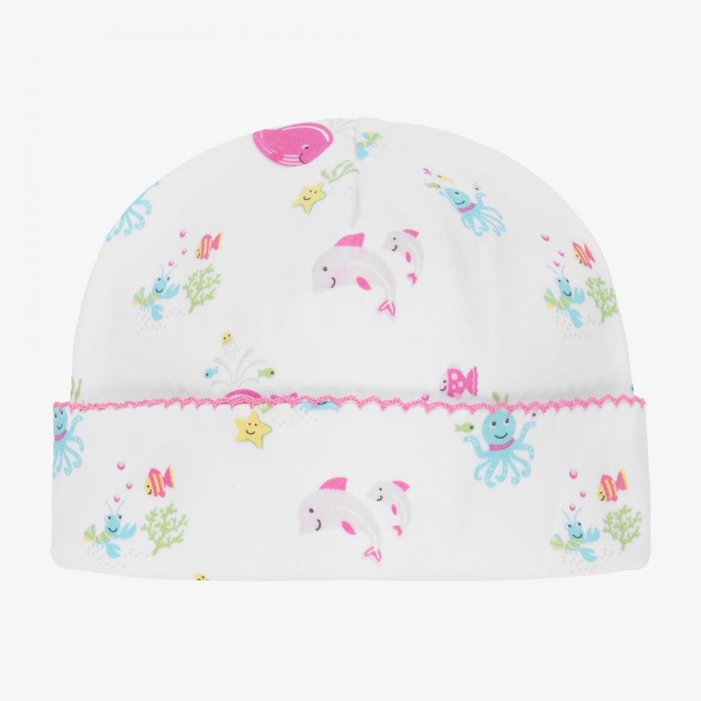 Kissy Kissy - Bonnet blanc coton Pima Ocean | Childrensalon