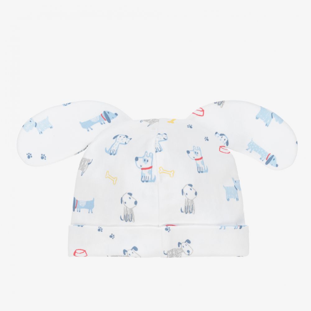 Kissy Kissy-Белая шапочка из хлопка пима со щенками | Childrensalon Outlet