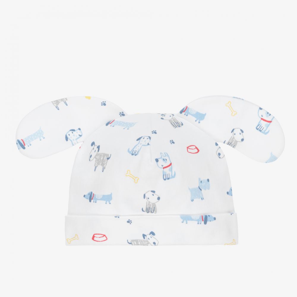Kissy Kissy-White Pima Cotton Pup Hat | Childrensalon Outlet