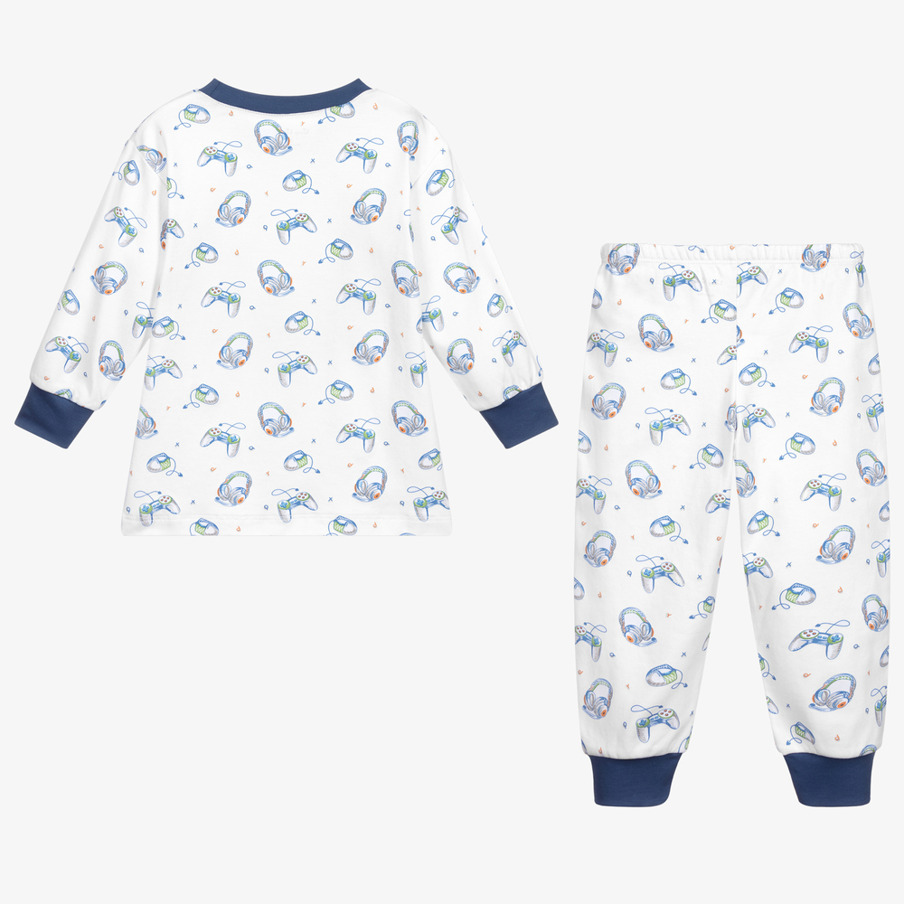 Kissy Kissy-White Pima Cotton Pyjamas | Childrensalon Outlet