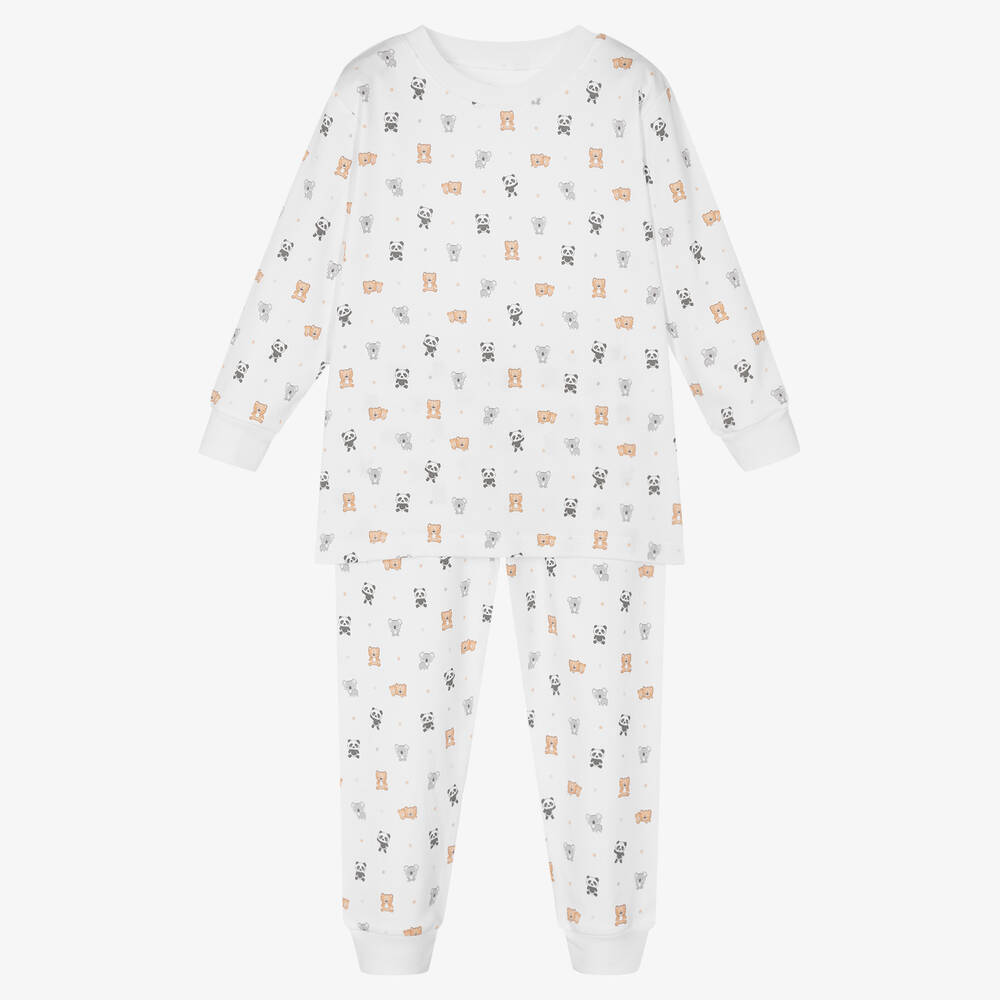 Kissy Kissy Kissy Love - White Pima Cotton Pyjamas | Childrensalon