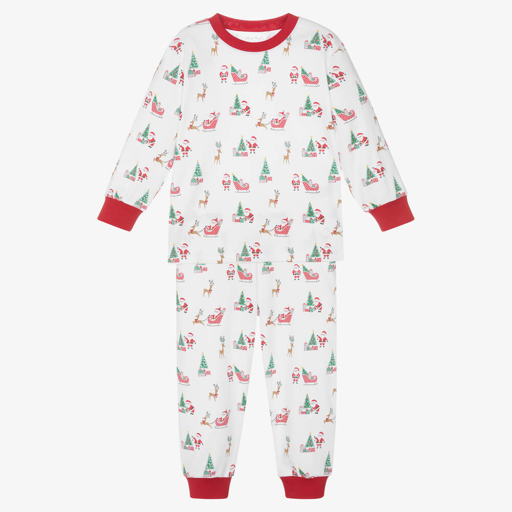 White Pima Cotton Santa s Sleigh Pyjamas