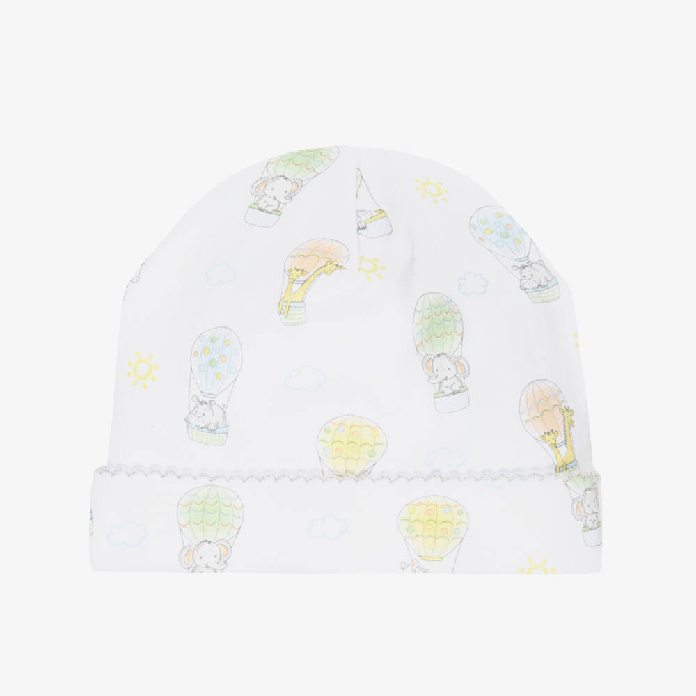 Kissy Kissy-White Pima Cotton Sky-High Adventures Layette Hat | Childrensalon Outlet