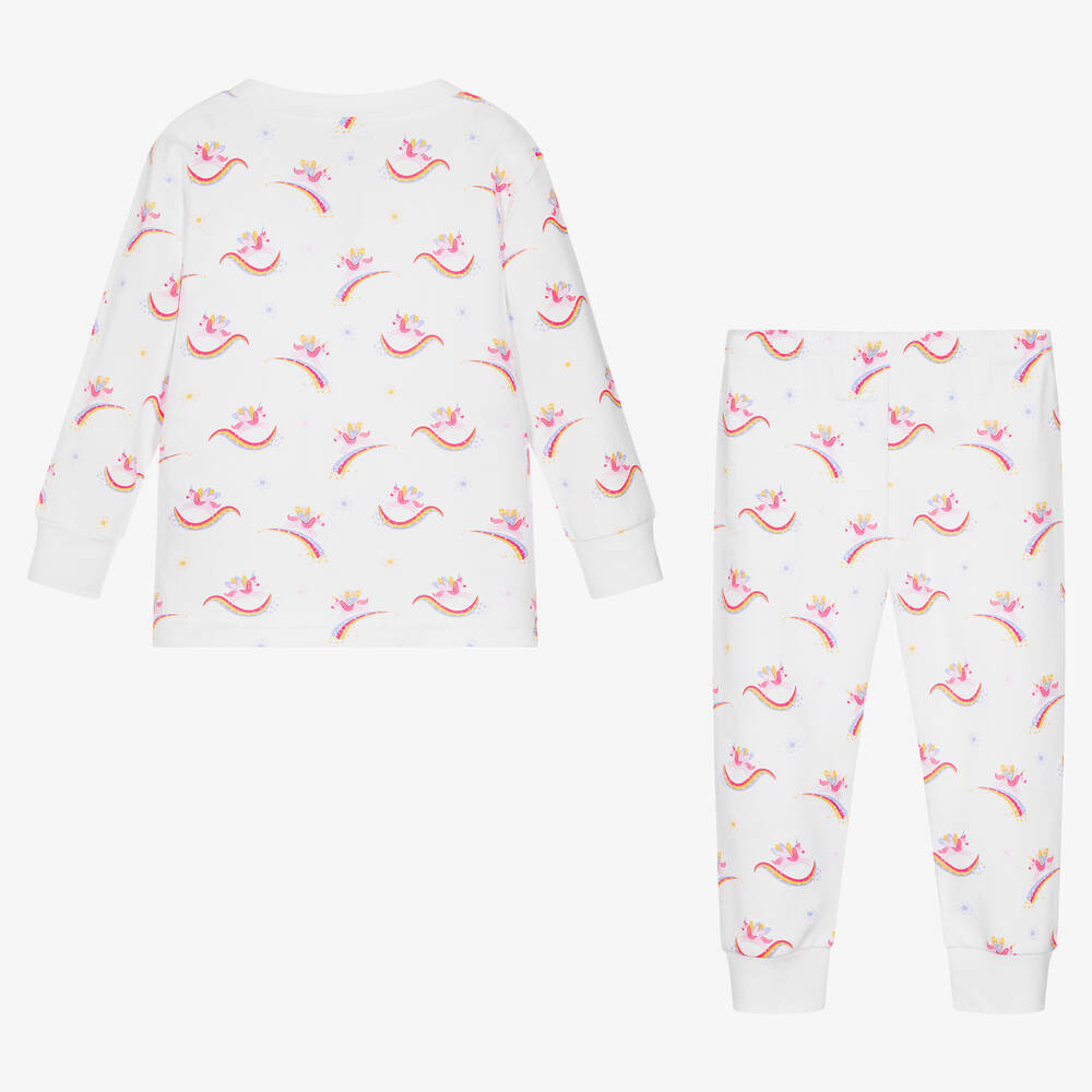 Kissy Kissy-White Pima Cotton Unicorn Sparkles Pyjamas | Childrensalon Outlet