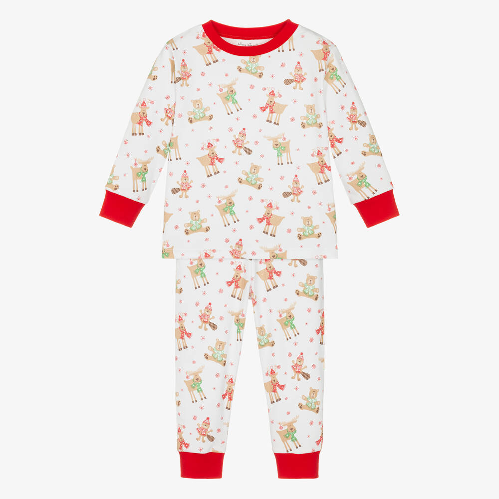 Kissy Kissy - Pyjama blanc en Pima Winter Friends | Childrensalon