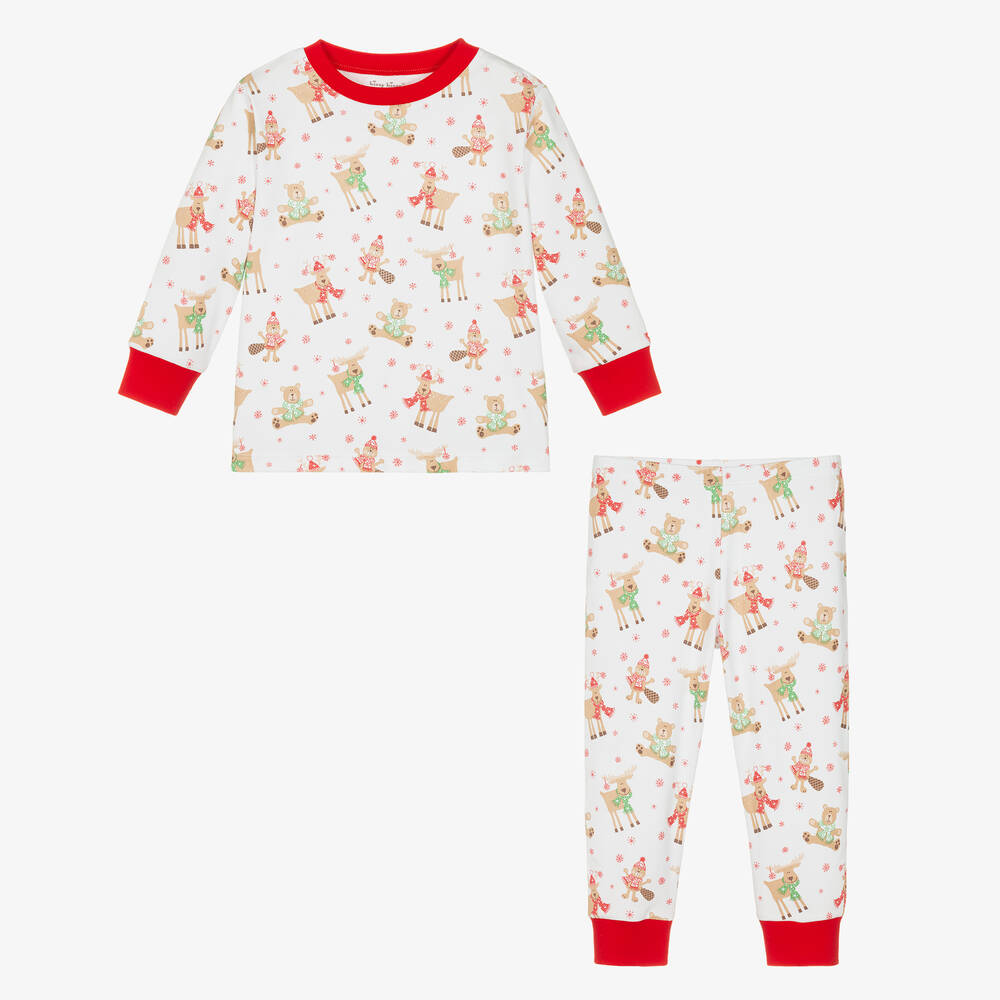 Kissy Kissy White Pima Cotton Winter Friends Pyjamas