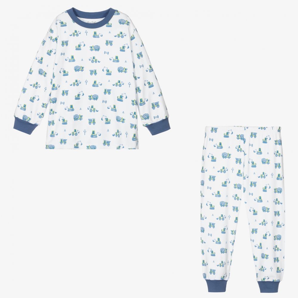 Kissy Kissy-White Pima Digger Pyjamas | Childrensalon Outlet