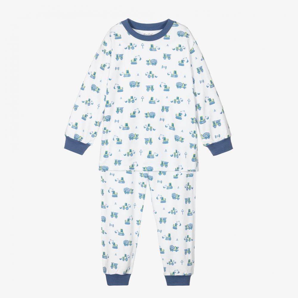 Kissy Kissy - Pyjama blanc en coton Pima Chantier | Childrensalon