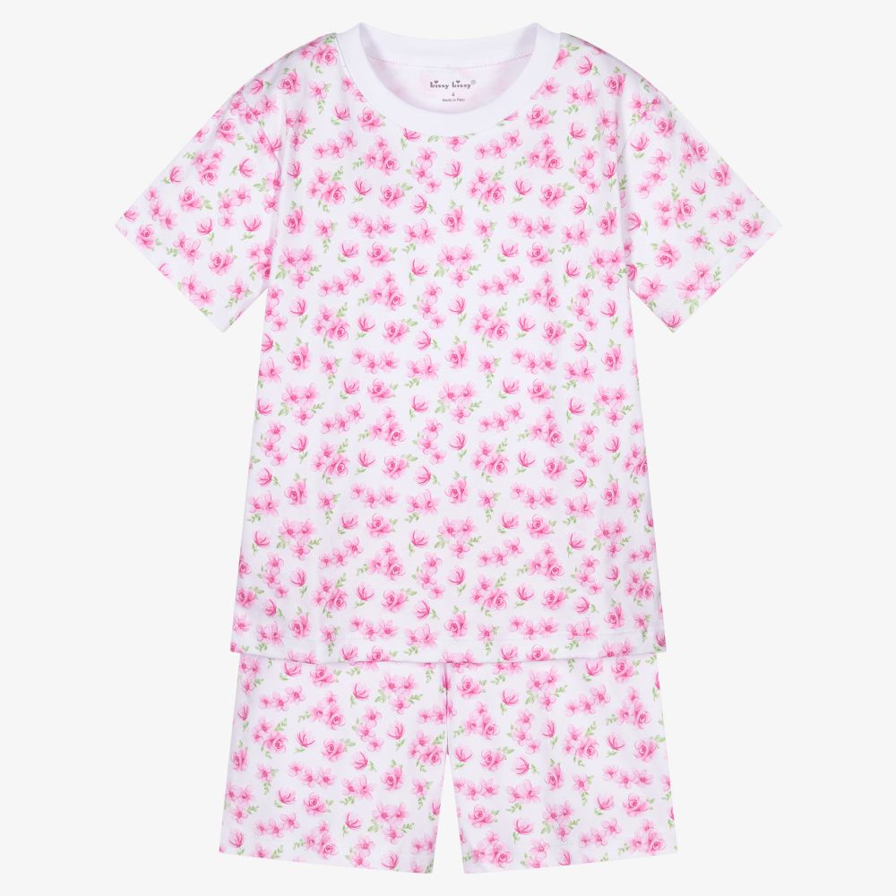 Kissy Kissy - White & Pink Pima Pyjamas | Childrensalon