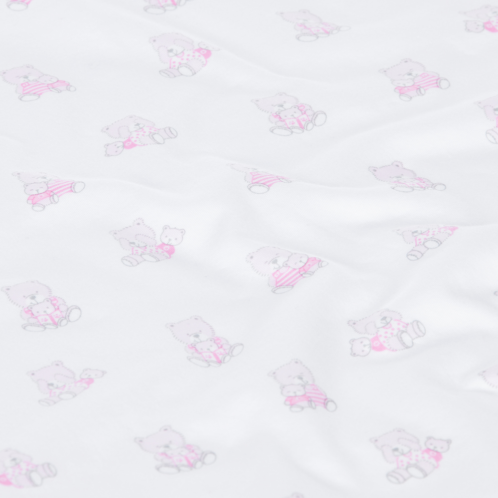 Kissy Kissy-White & Pink Teddy Blanket (70cm) | Childrensalon Outlet