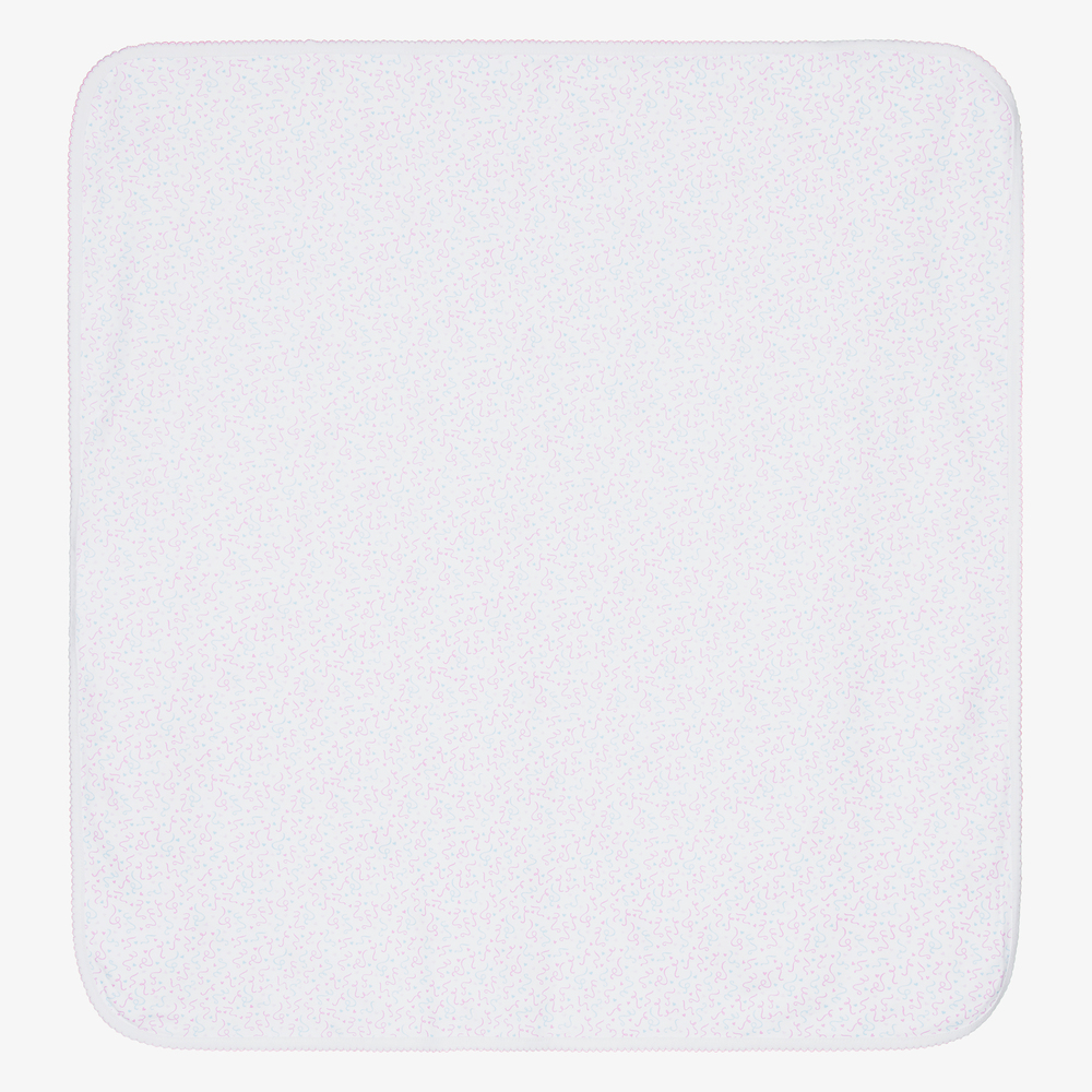 Kissy Kissy-White Pixie Cotton Blanket (72cm) | Childrensalon Outlet