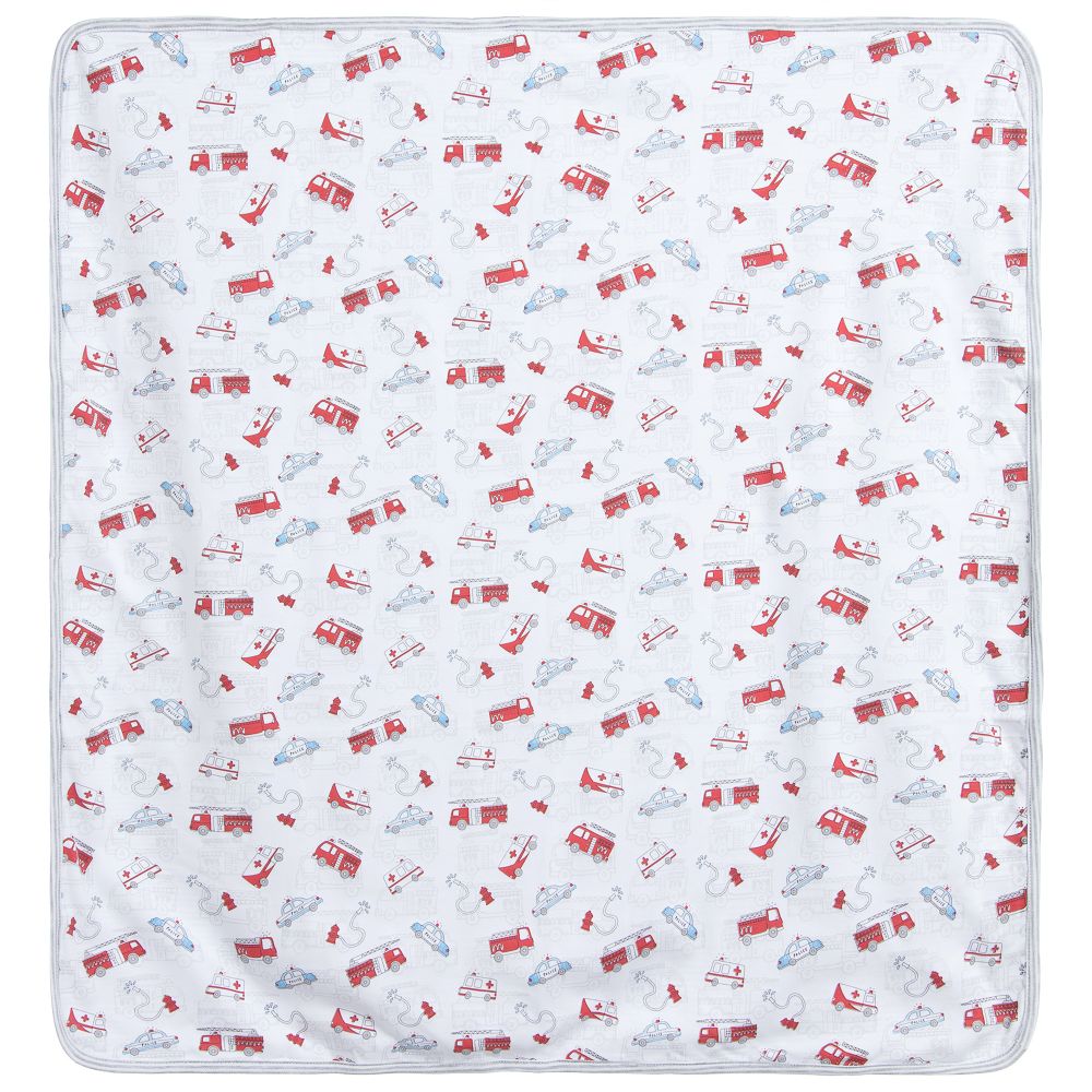 Kissy Kissy - White Police Blanket (74cm) | Childrensalon