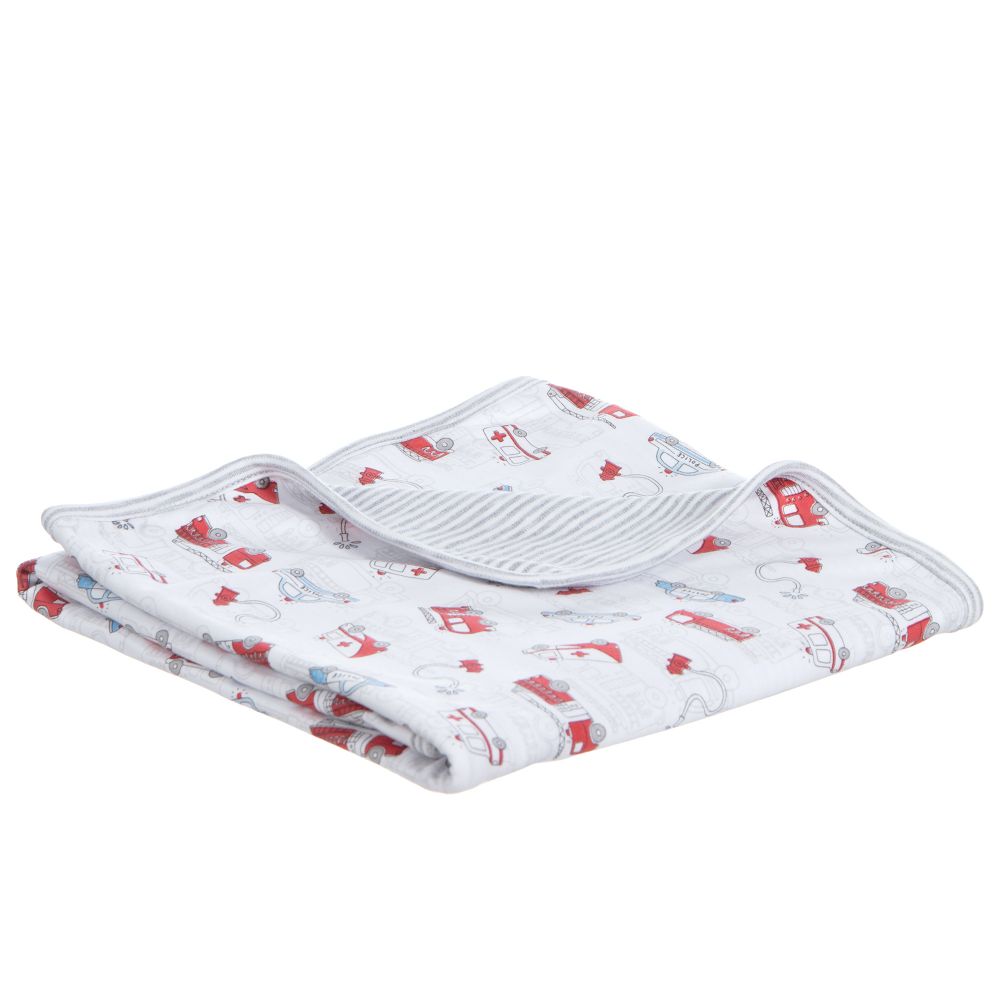 Kissy Kissy-White Police Blanket (74cm) | Childrensalon Outlet