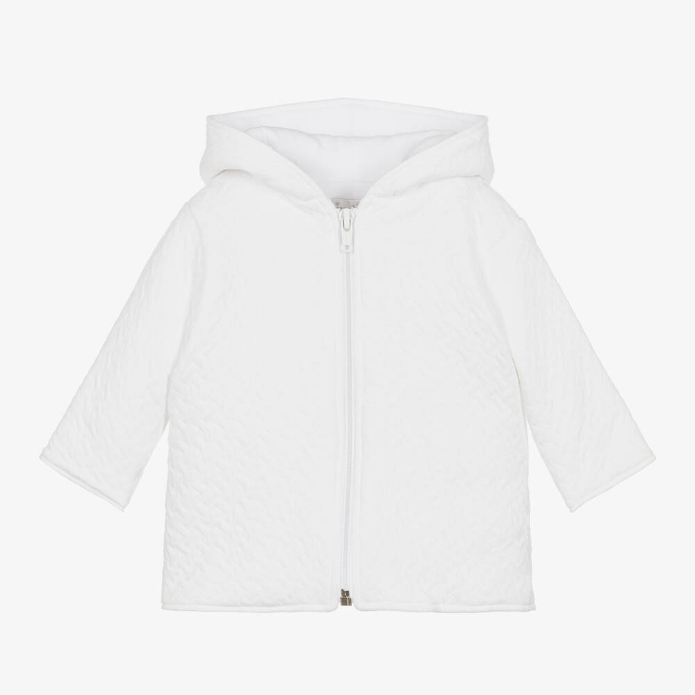 Kissy Kissy-White Quilted Classic Jacquards Pram Coat | Childrensalon Outlet