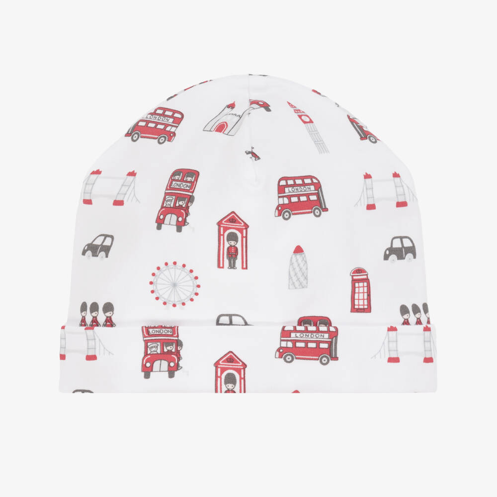 Kissy Kissy-Детская белая красная шляпа Лондон | Childrensalon Outlet