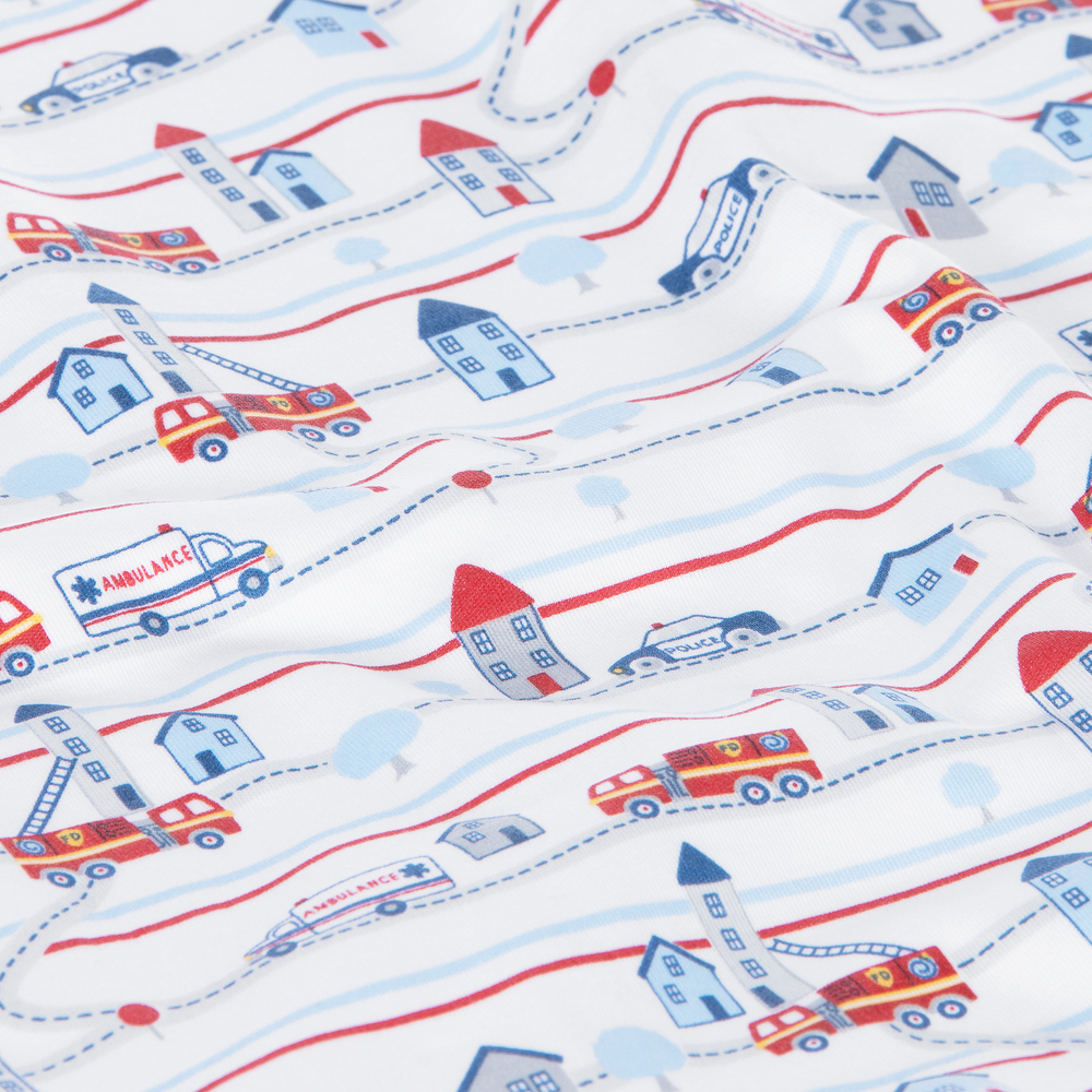 Kissy Kissy-White Rigs Cotton Blanket (73cm) | Childrensalon Outlet