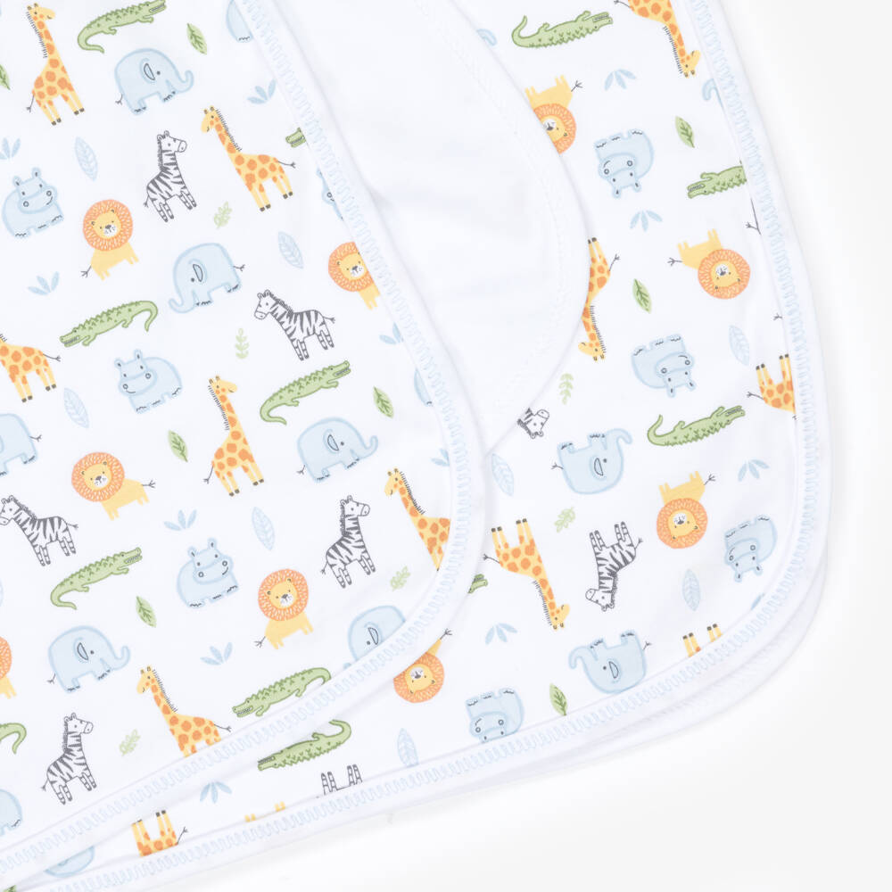 Kissy Kissy-White Safari Print Cotton Blanket | Childrensalon Outlet