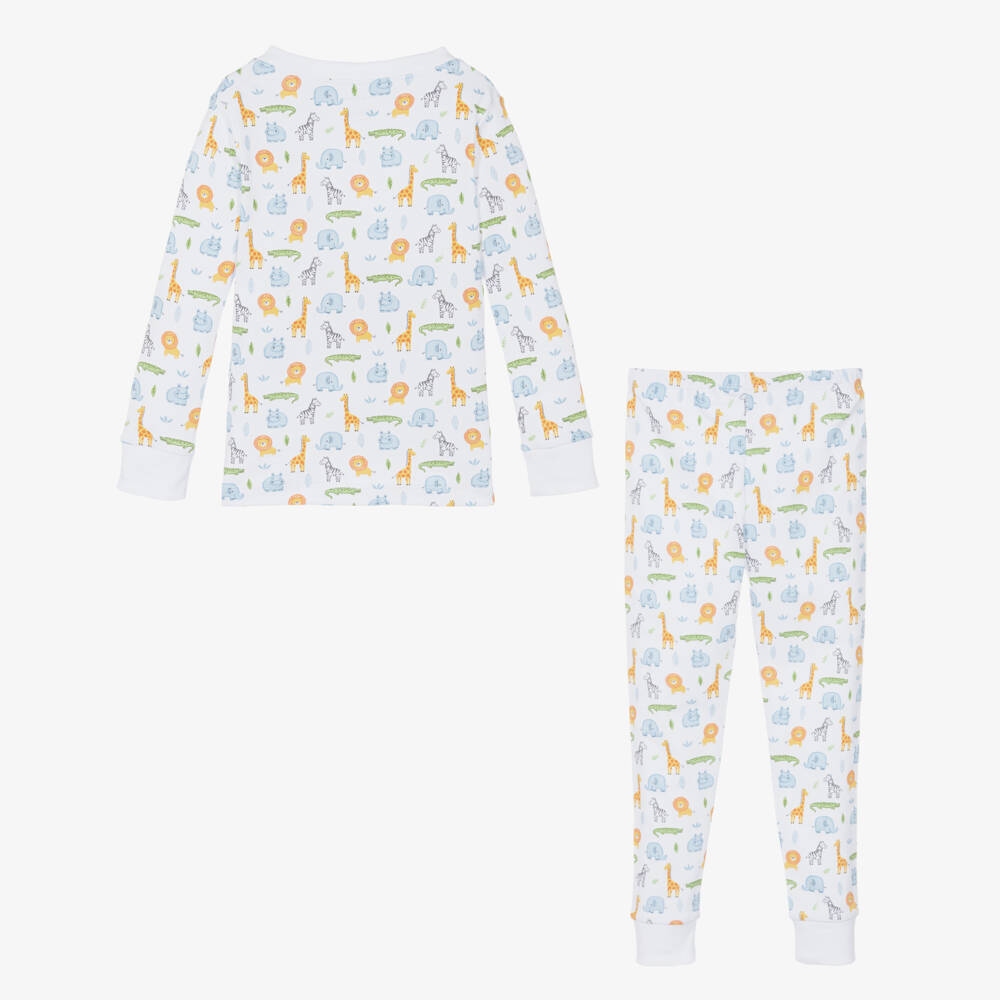 Kissy Kissy-White Safari Wild Pima Cotton Pyjamas | Childrensalon Outlet